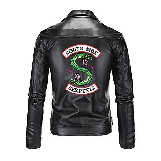 ZKYUCHUN southside giacche di pu giacche pu serpenti fashion men streetwear side jacket side giacca serpent-color2 xl