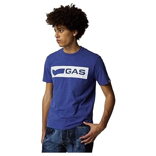 Gas uomo t-shirt manica corta scuba/s logo pr. 543240 182890 xxl blu 0372 blue sea