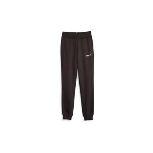 PUMA ess+ sweatpants fl cl g pantaloni della tuta, black-bronze, 152 bambina