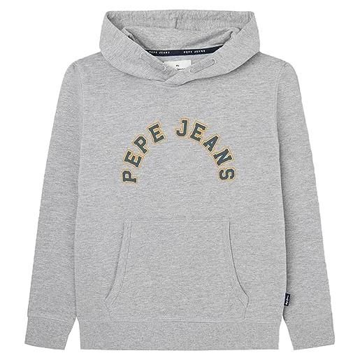 Pepe Jeans nate, felpa con cappuccio bambini e ragazzi, grigio (grey marl), 16 anni