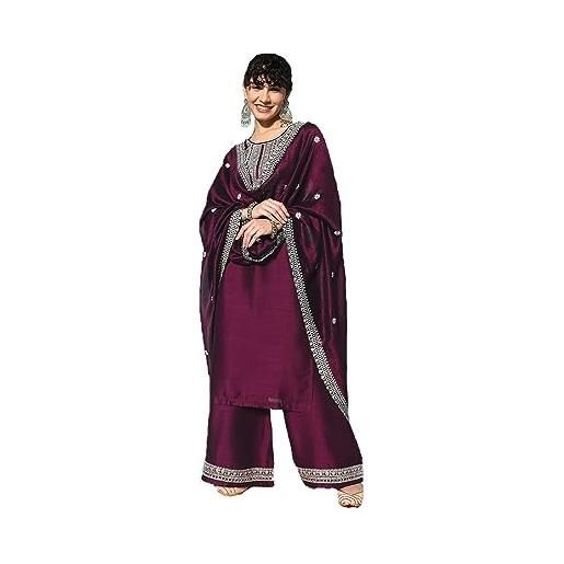 Nitimatta kurta set per le donne indiano designer dritto a-line anarkali kurti set per le donne readymade - rosa - l