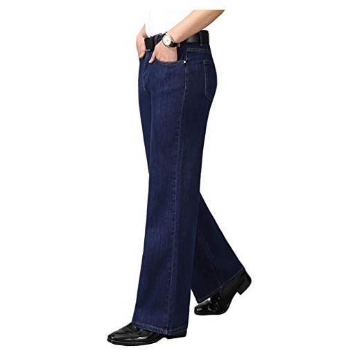 HAORUN uomini flared jeans regular fit bell bottom denim pantaloni anni '60 anni '70 retro casual pantaloni, azzurro chiaro, 49