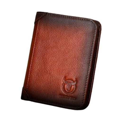 YIWENG portafoglio bifold da uomo in vera pelle di grande capacità con blocco rfid porta carte di credito vintage