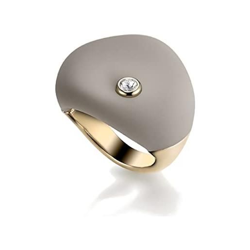 Breil anello collezione sense of touch in acciaio, cristalli, pu con pietre per donna (eu 12)
