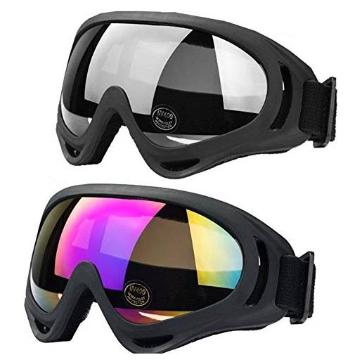 JTENG maschera da sci per uomo, donna e bambino occhiali da sci snowboard anti nebbia protezione occhiali protezione uv goggles occhiali anti-vento anti-luce solare anti-sand per moto scooter