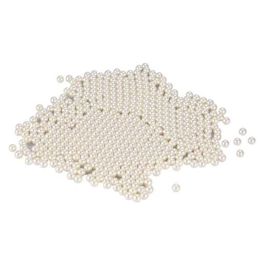 Agatige 1300pcs trucco perline per pennelli, arte finte perle perle rotonde perle decorative per il trucco pennello titolare organizzatore (bianco)