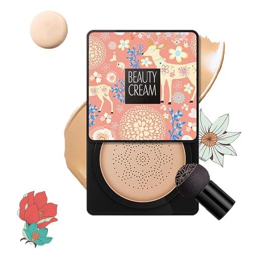 ADFUGE inherent beauty cream, inherent cream, beauty linasi clear cover beauty cream, mushroom air cushion bb & cc cream concealer foundation moisturizing makeup base for all skin types (1pc ivory)