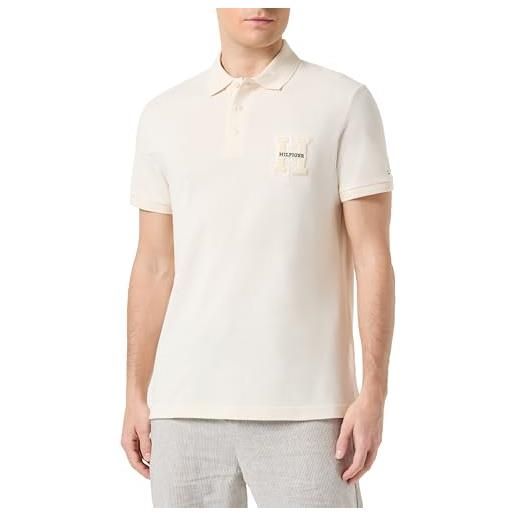 Tommy Hilfiger polo uomo boucle h embro reg s/s, beige, xl, calico, xl