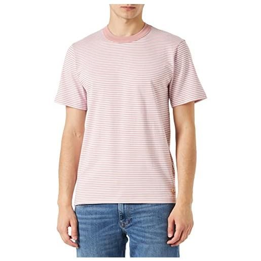 Armor-lux armor lux t-shirt legacy, antic pink/bianco, m uomo