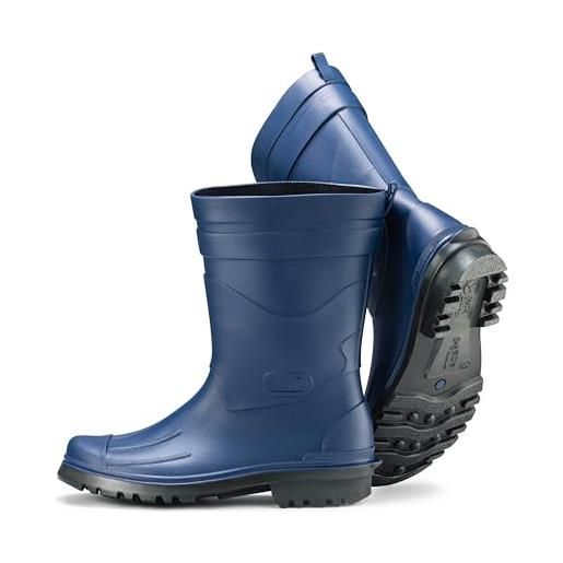 Ultrapower stivali da pioggia da uomo in gomma | stivali da pioggia in gomma | stivali da fango semi-alti | design spazzolato | taglie 40-48, blu scuro e nero. , 43 eu
