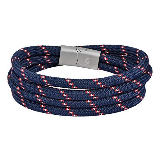 Galeara design bracciale corda - braccialetto nautico - magnetico - galeara design noa marina (noa rosso - blu doublo, 215)