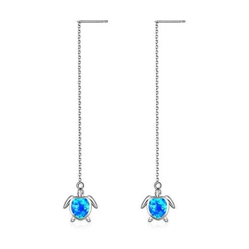WINNICACA orecchini in tartaruga argento sterling creato blue opal ocean orecchini orecchini gioielli regali per le donne mamma