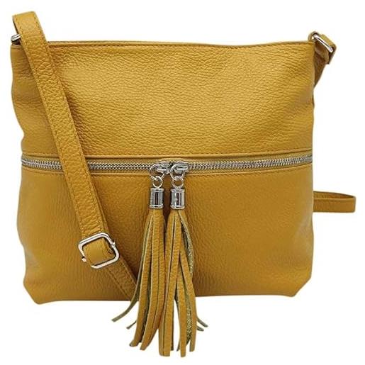 Puccio Pucci trlbc100082, borsa di pelle womens, giallo senape, 26x22x9 cm