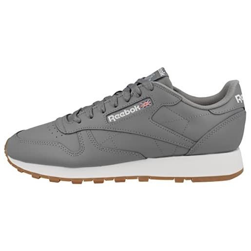Reebok classic leather, sneaker unisex - adulto, bianco (ftwwht/pugry3/purgry), 45 eu