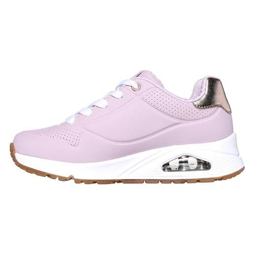Skechers uno gen1 shimmer away, scarpe sportive bambine e ragazze, pink synthetic pink trim, 35.5 eu