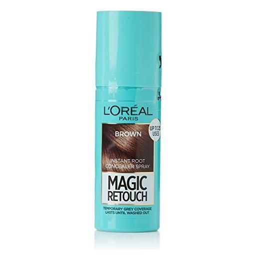 L'ORÉAL l' oreal magic ritocco instant root touch up hair dye, 75 ml, marrone, confezione da 3