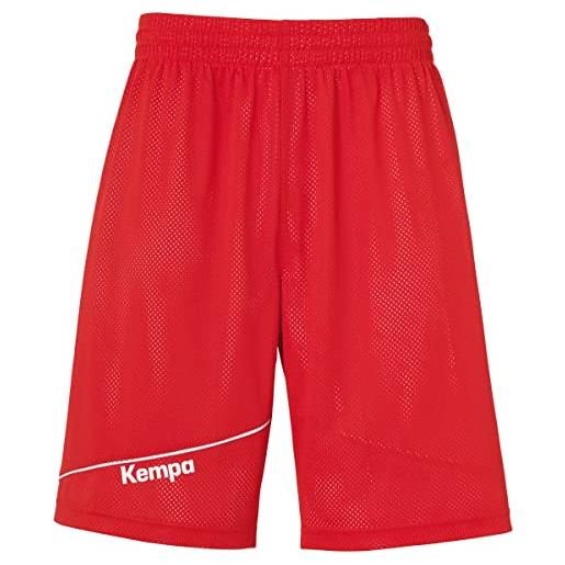 Kempa pantaloni da uomo reversibili per sport, fitness, palestra, basket, pallamano, jogging, con elastico in vita, rosso/bianco. , 116