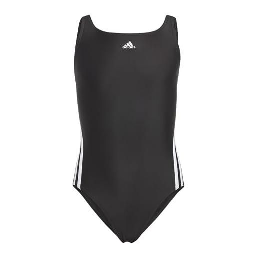adidas 3s swimsuit costumi da bagno, black/white, 3 anni unisex - bambini e ragazzi