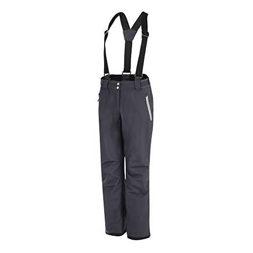 Regatta dare 2b effused pant waterproof & breathable articulated comfort knee ski & snowboard salopette trousers with high backed waist and integrated snow gaiters, donna, grigio ebano, 20