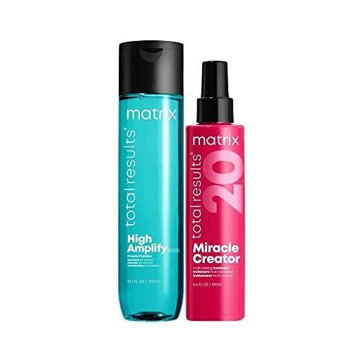 Matrix | kit high amplify shampoo volumizzante 300 ml + trattamento miracle creator total results 190ml per capelli fini