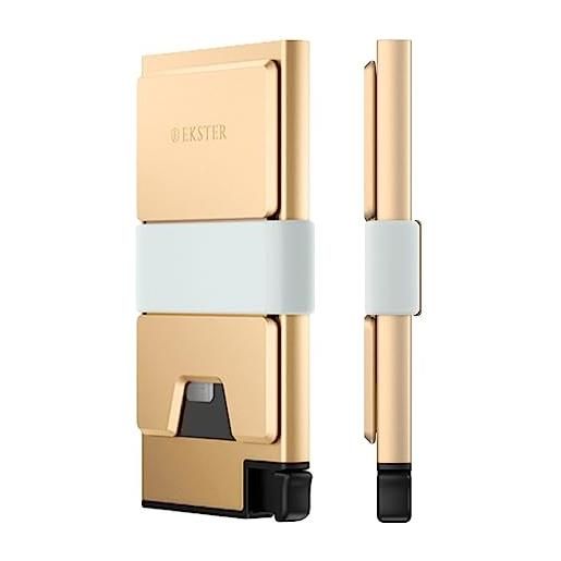 Ekster: porta carte in alluminio - portafoglio sottile minimalista da 0,5 cm con piastra posteriore espandibile, strato di blocco rfid per la protezione dei dati - alluminio durevole 6061-t6 di grado