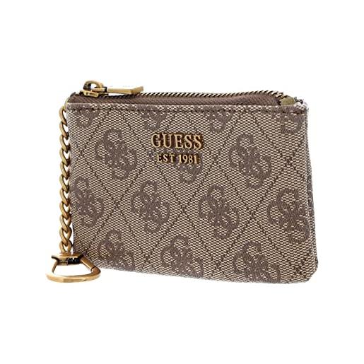 GUESS izzy slg small zip pouch latte logo/brown