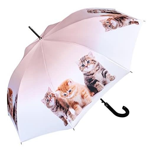 VON LILIENFELD® ombrello trio di gatti pioggia lungo classico automatico donna uomo bambini