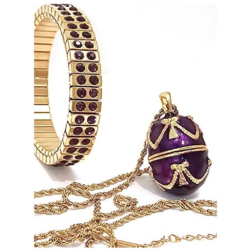 pierre lorren jewellery pierre lorren faberge collana con ciondolo a forma di uovo realizzato a mano per donna braccialetto