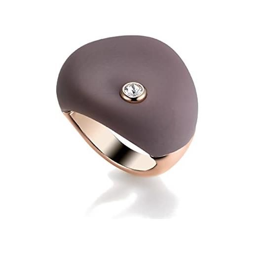 Breil anello collezione sense of touch in acciaio, cristalli, pu con pietre per donna (eu 18)