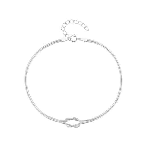 ADovz bracciale con nodo d'amore con catena a serpente infinito per argento sterling s925 (silver)