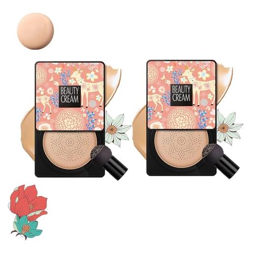 ADFUGE inherent beauty cream, inherent cream, beauty linasi clear cover beauty cream, mushroom air cushion bb & cc cream concealer foundation moisturizing makeup base for all skin types (2pc natural)