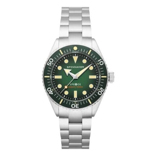 Spinnaker mens 40mm spence automatic sea green watch with solid stainless steel bracelet sp-5097-44