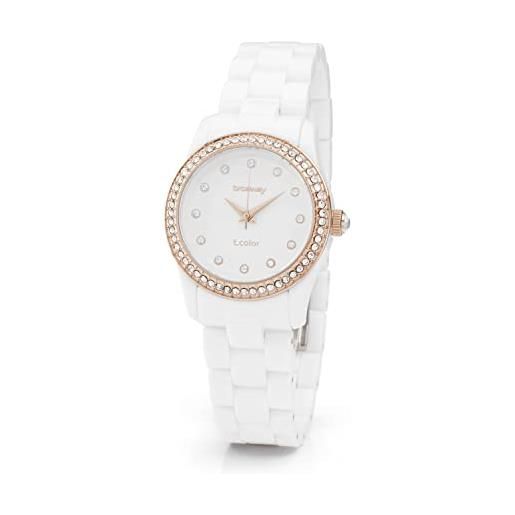 Brosway watches - orologio donna t-color mini bianco policarb, pvd oro rosa e crist. Wtc29