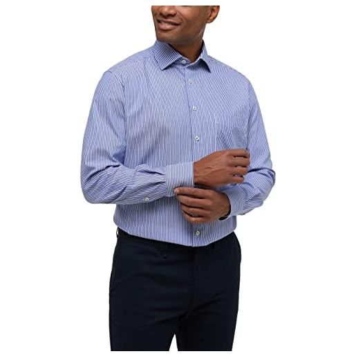 ETERNA uomo striped twill shirt comfort fit 1/1 dark blue 44_h_1/1