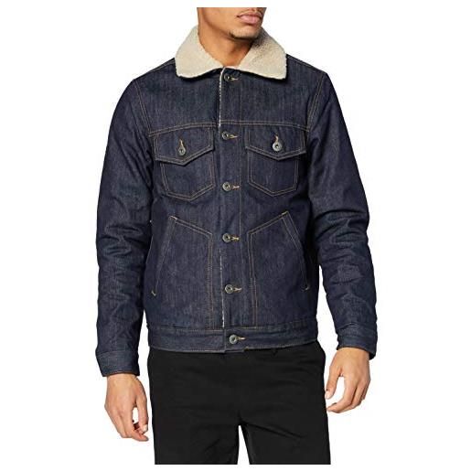 Urban Classics sherpa lined jeans jacket giacche, denim rinsed, s uomo