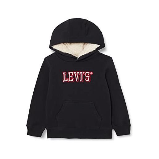 Levi's lvb sherpa lined pullover hoodie bambini e ragazzi, caviar, 12 anni