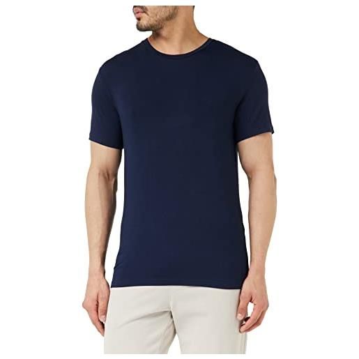 Emporio Armani t-shirt girocollo deluxe viscose, blu marino, xl uomo