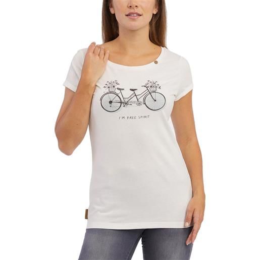Ragwear - t-shirt eco-responsabile - fllorah print c gots off white per donne in cotone - taglia xs, s, m, l - bianco