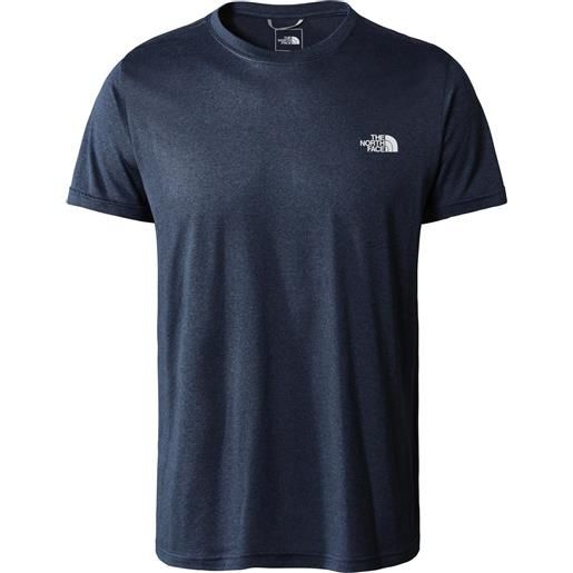 The North Face - t-shirt traspirante - m reaxion amp crew shady blue heather per uomo in pelle - taglia s, m, l, xl