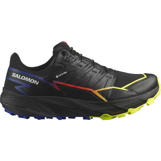 Salomon - scarpe da trail running - thundercross gtx black/surf the web/safety yellow per uomo - taglia 6,5 uk, 7 uk, 7,5 uk, 8 uk, 8,5 uk, 9 uk, 9,5 uk, 10 uk, 10,5 uk, 11 uk, 11,5 uk, 12 uk - nero