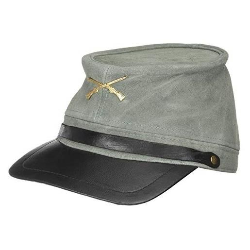 Cappellishop cappello sudista in pelle camoscio beanie taglia unica - grigio