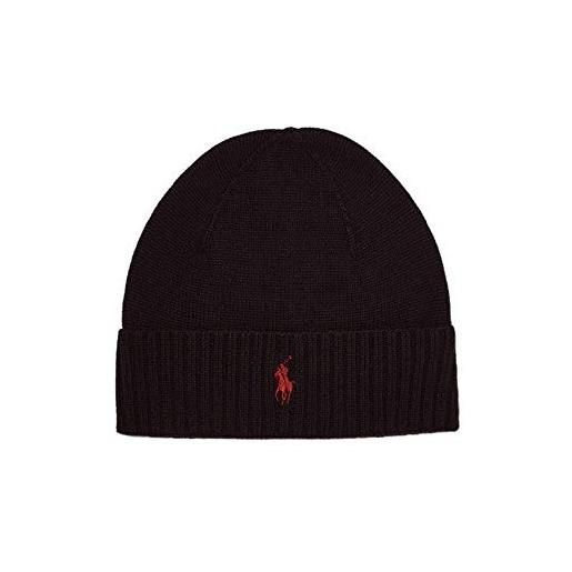 Ralph Lauren polo beanie hat wool black one size