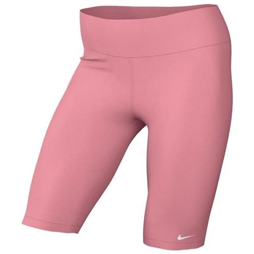 Nike w nsw essntl mr biker short pantaloncini, colore: rosa, s donna