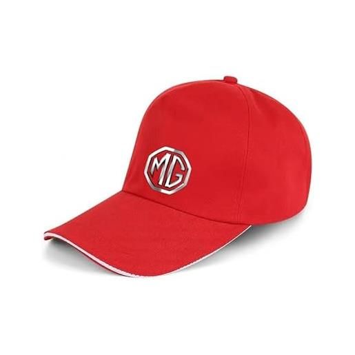 cenmoo cappellino da baseball, per mg mg6 2010-2016 unisex cappello con visiera piatta berretto piatto con distintivo auto, 1pc-red
