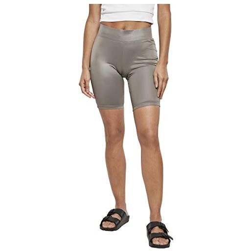 Urban Classics ladies imitation leather cycle shorts, pantaloncini da yoga, donna, grigio (asfalto), xxl