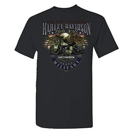 Harley-davidson military - men's smoke grey graphic t-shirt - overseas tour | eagle bike