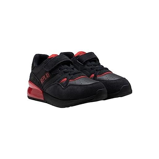 REPLAY gbs29.000. C0022l, scarpe da ginnastica bambini e ragazzi, nero (black red 178), 31