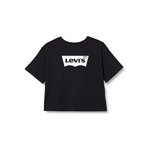 Levi's s/s high rise batwing tee bambine e ragazze, nero, 14 anni