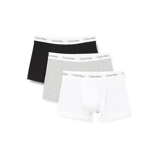Calvin Klein Jeans calvin klein trunk 3pk 0000u2662g boxer, multicolore (black/white/grey heather), s uomo