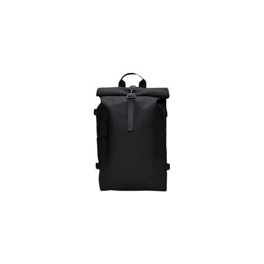 RAINS zaino modello roltop rucksack large w3 unisex colore nero. Nero black 01 one size